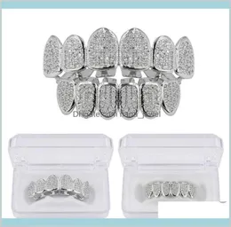 Grillz Dental Body Hip Hop Jewelry Mens Diamond Teeth Forme Scarms Gold Out Grills Rapper Men Fashion Association Drop 7073933