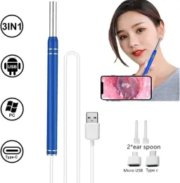 Kameror Visual Ear Scoop Endoscope Camera Otoskop 3,5 mm/5mm/5,5 mm 2m/5m HD Personlig Care Ear Wax Candle Borttagning Verktyg Android PC