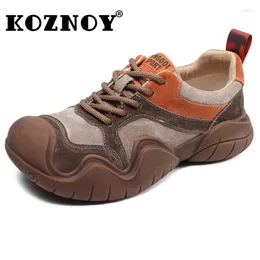 Sapatos casuais koznoy ergonomic 5 cm de camurça de vaca genuíno cupomers de couro outono big toe vulcanize apartamentos retrô mulheres étnicas altas marca de marca