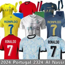 2024 Euro Kupa Portekiz Ronaldo Futbol Formaları Bernardo B.Fernandes üniforma 23/24 Al Nassr FC Jersey Mane Erkekler Çocuk Hayranları Oyuncu Versiyonu Cr7 Boys Football Shiirt