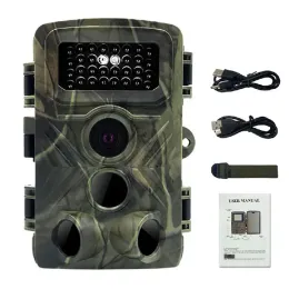 Kameror 36MP 1080P IP66 Hunting Scout Camera Wildlife Hunt Trail Game Camera Motion Aktiverad Security Night Vision Camera 32 GB TF -kort