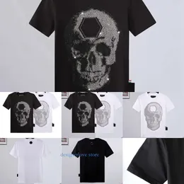 Camiseta de designer masculina de moda letra feminina impressão de manga curta de cola de pescoço de pescoço de algodão pólo skull skull tshirts size m xl