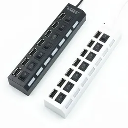 2024 USB 2.0 Hub USB Hub 2.0 Splitter USB múltiplo 3 HAB com adaptador de energia 7 porta Extender 2.0 Usb3 Hub com PCV Switchusb Splitter para PC e laptop