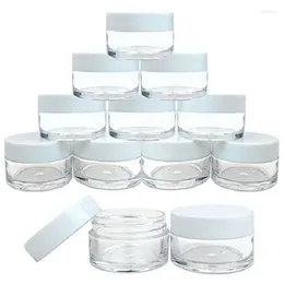 Bottiglie di stoccaggio 5pcs 2g/3g/5g/10g/15g/20g Viatti cosmetici in plastica Contenitore di lozione bianca BOTCHE PER LIZIONE VIALE VIALE CREMA CREMA GEL