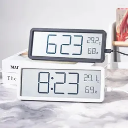 벽시계 시계 디스플레이 LCD 시간 온도 습도 습도 전자 교수형 데스크탑 거실 장식 현대 디자인 식당 장식