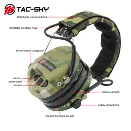 Accessoires Tacsky Tactical Headset SORDIN IPSC Airsoft Shooting Headset Elektronische Hörschutz Schießjagd Jagd Ohrschernungen MC