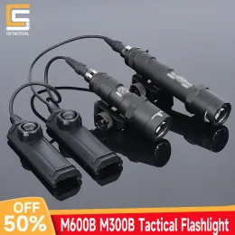 스코프 Surefir Sf Airsoft M300B M600B M600 WADSN 전술 강력한 손전등 피팅 20mm Picatinny 레일 사냥 무기 GU LED 스카우트 라이트