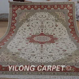Tappeti yilong 10'x14 'tappeti di lana orientale tradizionale persiano beige squisito tappeto (1491)