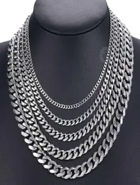 Jolebrynecklace Curb Cupan Mens Necklace Chain Gold Black Silver Color Stainless Steel for Men Fashion Jewelry 357911mm DKNM075940062