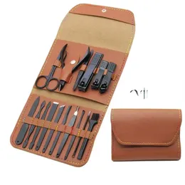 Set di bellezza strumenti per manicure neri da 16 pezzi set manicure aquile pliers nail clipper manicure set