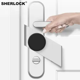 Управление новым серебряным Sherlock S3 Smart Door Lock Home Lock Lock Легко подключить BluetoothCompatible Electronic Lock App