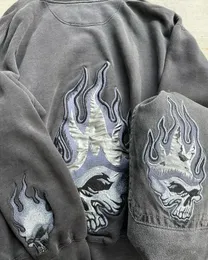 JNCO Hoodie Y2K Retro Hip Hop Skull Graphic Hafdery Ogółem bluza z kapturem Męska Punk Rock Gothic Hoodie Ubrania 240420