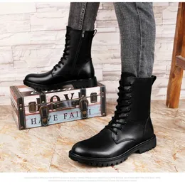 Boots Senior Trends Trends Men Genuíno Men High Top Top Motorized Outdoor Casual Winter Shoes Autumn Snow Long