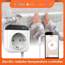 Plugs Tuya WiFi Smart Temperature Controller Socket con sensore Smart Termostato Radiatore/Riscaldatore/Cooler/Air Condizionatore Alexa Google Google