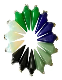 FUBAOYING CHARMS Mixcolor Altıgen Koni Taş Kolye Moda Takı Reiki İyileştirici Kristal Altıgen Kurşun Bütün 5 PCSLOT4667439