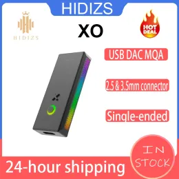 コンバーターHIDIZS XOシングルエンドHIFIバランス2.5/3.5mmコネクタUSB DAC雇用オーディオコンバーターMQAドングルRGB LEDライト