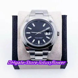 Säljer SBB Factory Top Watches Sapphire II 116300 41mm Smooth Bezel rostfritt stål Box Papers Black Dial Men's Watch Automa269H