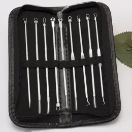 Skrubber Hot rostfritt stål Blackhead Comedone Acne BLEMISH EXTRACTOR Remover ansikte Skinvård Por renare nålar Ta bort verktyg 20set/parti