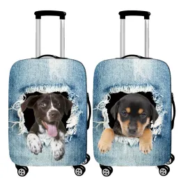 Accessories Pet Dog Luggage Cover Trend Denim Luggage Protective Covers 1832 Inch Trolley Case Suitcase Case Dust Cover Travel Accessories