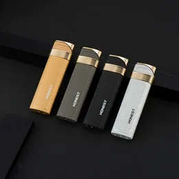 HONEST Metal Turbo Lighter Without Gas Lighter Unusual Mini Flints Cigarette Lighters Cigar Smoking Accessories Gadgets for Men