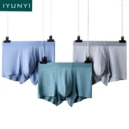 Underbyxor iyunyi män modal boxer shorts andningsbara underkläder man bekväma fasta trosor cueca boxare