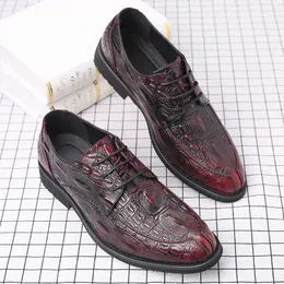 Casual Shoes Lace-Up Leather For Men Classic 2024 All-match Brand Men's Oxfords Prom Evening Long Dresses Male