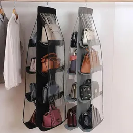 Borse da stoccaggio organizzatore di borsetta per borsetta per borsetta non tessuto armadio per borsetto in PVC 8 tasca per il guardaroba a sei strati