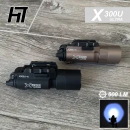 Lanterna tática de escopos Surefir x300u x300 x400 pistola luminária de escoteiros 600lm Glock Picatinny Rail Outdoor Lighting Arma de caça ao campo