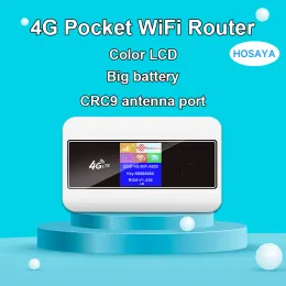 Router 4G SIM SIM CARD WiFi Color Colore LCD Display LTE MODEM SIM SIM Pocket MIFI Hotspot 10 WiFi Utenti WiFi portatili portatili a batteria integrata