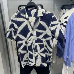 camicia da veglia stampata da uomo estiva per uomo colletto cubano hawaiano camicia a maniche corte per uomo che veste 240418