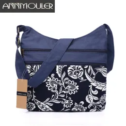 Buckets Annmouler Cotton Fabric Sling Shoulder Bag Women's Vintage Hippie Patchwork Messenger Bag Thai Style Hobo Shoulder Gypsy Bag