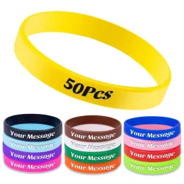 Teethers 50pcs Personalized Silicone Wristbands Custom Rubber Bracelets for Motivation, Events, Gifts, Support, Fundraisers, Awareness