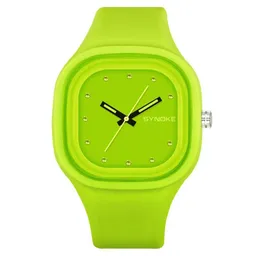 Студент SNOKE Красочные спортивные часы -бренды уникальные водонепроницаемые силиконовые ленты Green Blue Boys Digital Date Watch Watch 668953164050