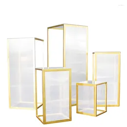 Party Decoration Acrylic Cylinder Pillar Stand Rack For Wedding Cake Flower Crafts Decor Food Candy Display Pedestal Column Exhibition Event