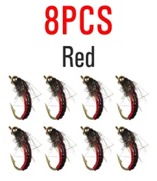 12 icerio 8pcs mässingspärlhuvud snabbt sjunkande nymf scud bug worm flugor öring flugfiske lure bete c02224486598