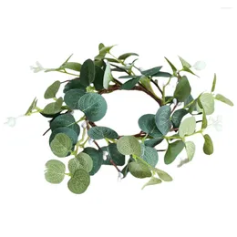 Flores decorativas Eucalyptus grinaldas anéis pequenas vegetação vegetação folhas de folhas de seda folhas de mesa de mesa de folhas artificiais