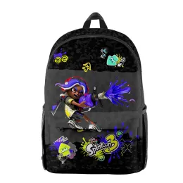 Bags Popular Youthful Splatoon 3 Student School School Notebook Mochilas 3D Oxford Oxford Waterproof Boys/Girls Funny Travel Bags