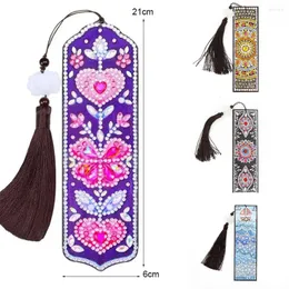 1pc Crystal Diamond Bookmark Handmade Rhinestone Embroidery DIY Beaded Decor Crafts Page Bookmarks Tassel