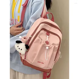 School Bags Girls Casual Strings Backpack Women Shoulders Female Large Book Pink Bagpack Mochila Bolsa Off Rucksack Cute Bag