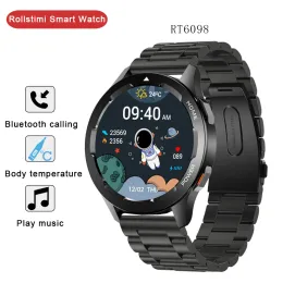 Controllo Rollstimi Smart Watch Men Lady Sport Smartwatch NFC Accesso Controllo Bluetooth chiama temperatura cardiaca Rilevazione di ossigeno nel sangue