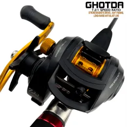 Akcesoria Nowa Baitcasting Reel Sight Speed ​​7.2: 1 Współczynnik przekładni 17+1BB Świeża słona woda magnetyczna System hamulca Ultralight Fishing GF2000