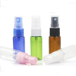 Speicherflaschen Spray Bptle 15 ml leere Plastikflasche Kosmetische Behälter transparent Verpackung Blaues Grünverpackung50pcs