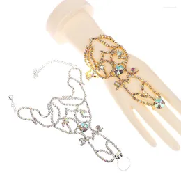 BANGLE 1pcs Fashion Elegante bracciale di dito cavo colorato Donne rotonde decorazioni cristalline Dance Dance Gioielli