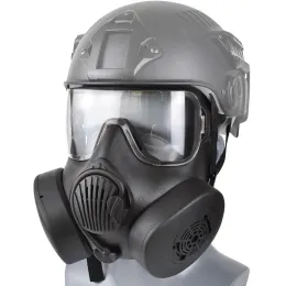 Kasklar Koruyucu Taktik Solunum Maskesi Full Yüz Gaz Maskesi Airsoft Çekim Av Binicilik CS Oyunu Cosplay Koruma