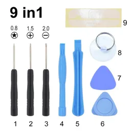 9 in 1 kit di strumenti di apertura KIT PRY STRUMENT set con cacciavite a pentalbe per iPhone 5 5g Strumento di riparazione 500SETS7861114