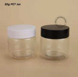 30pcsLot Promotion 30g Small Plastic Eyeshadow Container 1OZ Empty Facial Cream Jar Refillable Bottles Transparent Packaging5608374