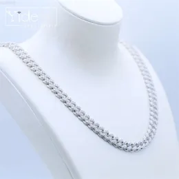 Einfaches Design Sterling Silber Juwelierkette Halskette Schmuck Männer eine Reihe Diamond Cuban Link Kette