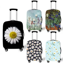 액세서리 Edelweiss Irises Daisy Flower Luggage Cover Marguerite Travel Elastic Tubcase Protective Covers Antidust Trolley Case Cover