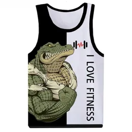 I Love Fitness 3D Printed Tank Top for Men Clothes Hip Hop Fashion Animal Tiger Dog Graphic Vest Funny Gym Sport Waistcoat Tops 240420