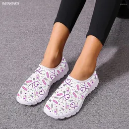 أحذية غير رسمية Instantarts Summer Beach Flats Flats Tool Design Women Mesh Mesh Sneakers Lightweight Laiders for Ender Light Footwear